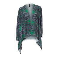 Druckstrickjacke, grün-bunt
