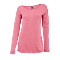 Pullover m. Satin, rosé-weiß