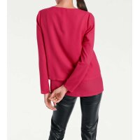 Designer-Bluse m. Perlen, fuchsia