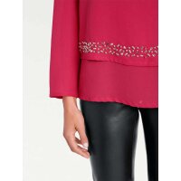 Designer-Bluse m. Perlen, fuchsia