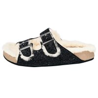 Mule with weave fur, black