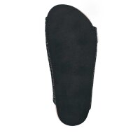 Pantolette m. Webpelz, schwarz