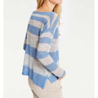 Pullover, blau-ecru