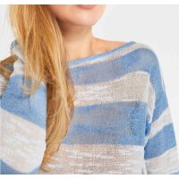 Pullover, blau-ecru