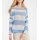 Pullover, blau-ecru