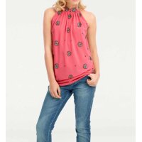 Designer-Pailletten-Blusentop, koralle