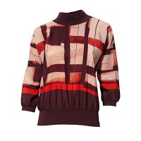 Druckbluse, bordeaux-bunt
