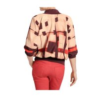 Druckbluse, bordeaux-bunt