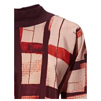 Druckbluse, bordeaux-bunt