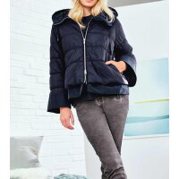 Designer-Materialmix-Steppjacke, marine