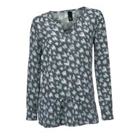 Druckbluse, grau-mint