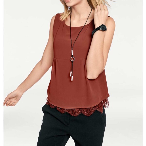 Lace top, terracotta