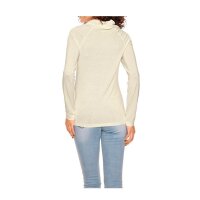 Turtleneck sweatshirt with strass, ecru