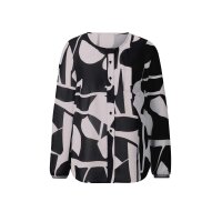 Designer-Druckbluse, schwarz-weiß