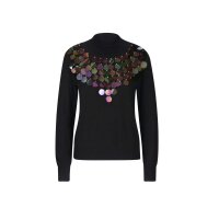 Designer-Pullover m.Pailletten, schwarz