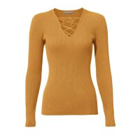 Designer-Rippenpullover, gelb