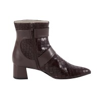Goat leather boots with print, chocolate