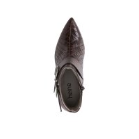 Ziegenleder-Stiefelette m. Prägung, schoko