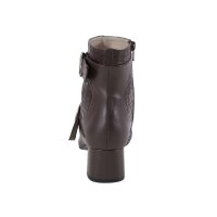 Ziegenleder-Stiefelette m. Prägung, schoko