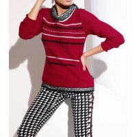 Pullover, rot-bunt
