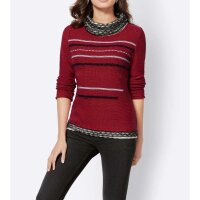 Sweter, czerwono-wielokolorowy