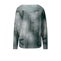 Designer-Druckshirt, hellgrau-puder