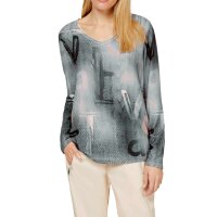 Designer-Druckshirt, hellgrau-puder