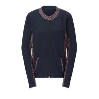 Jerseyjacke, dunkelblau-cognac