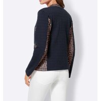 Jerseyjacke, dunkelblau-cognac