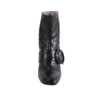 Lederstiefelette, schwarz