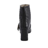 Lederstiefelette, schwarz