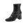 Lederstiefelette, schwarz