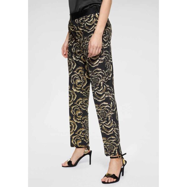 Trousers, black-golden