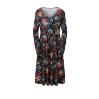 Druckkleid, schwarz-bunt