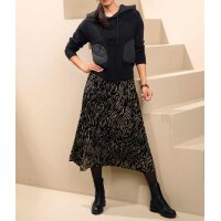 Sweter z pikowaniem i kapturem, czarny