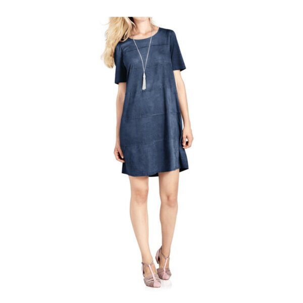 Velourslederimitat-Kleid, marine