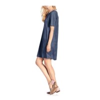 Velourslederimitat-Kleid, marine