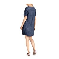 Velourslederimitat-Kleid, marine