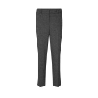 Wolltweed-Hose m. Seide, schwarz-weiß