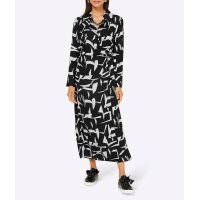 Shirt dress with wrap effect, black-champagne