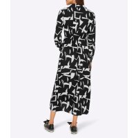 Shirt dress with wrap effect, black-champagne