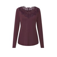 Shirt m. Spitzenbesatz, beere