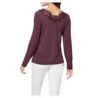 Shirt with lace trim, berry