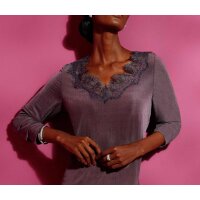 Shirt with lace trim, berry