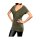 Designer shirt with ruchings, olive