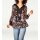Designer-Druckbluse mit Spitze, braun-rosé