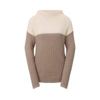 Pullover m. Kelchkragen, taupe-creme