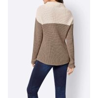 Pullover m. Kelchkragen, taupe-creme