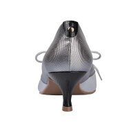 Pumps with lace, black-grey-metalic