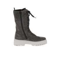 Marken-Kalbveloursleder-Schnürstiefel, grau